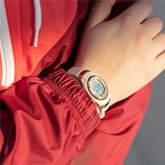 Women\'s Digital Chronograph Resin Strap Watch, 45/7034 Blush Pink/Rose Gold main image 3